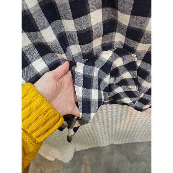 Flannel pullover hoodie with kangaroo pocket size S - Picture 3 of 4